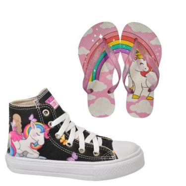 Imagem de Tênis Infantil Feminino Unicórnio Sereia Menina Botinha Cano Alto Club
