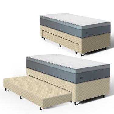 Imagem de Cama Box com Colchão de Molas Ensacadas Pillow In Elite + Auxiliar de Espuma Unique Solteiro 88cm