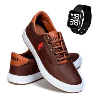 Imagem de Kit tênis masculino lançamento polo open confortavel casual elegante r