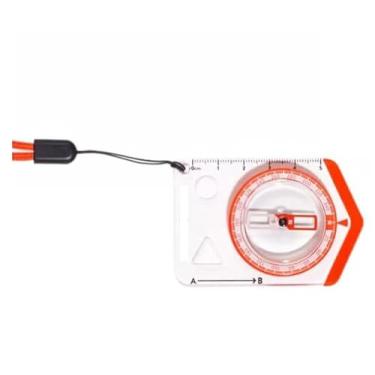 Imagem de Bússola para Corrida de Trekking Begin 100, Transparente com Laranja, com Cordão de Segurança