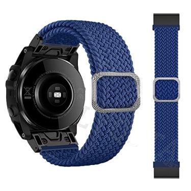 Imagem de BCMCBV Pulseira de relógio inteligente de 26 mm com laço de nylon para Garmin Fenix 6X 6 Pro 5X 5 Fenix 7X 7 Epix MK2 Pulseira de relógio Quick Easyfit Correa (A,26 mm)