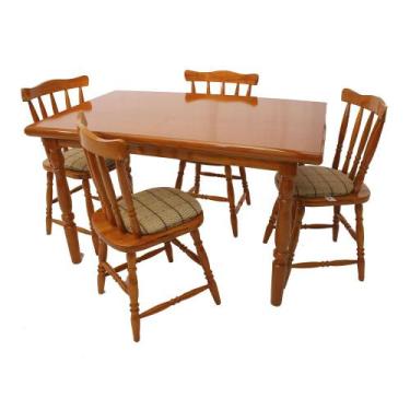 Imagem de Mesa De Jantar 103LB E 04 Cadeiras 155LB Mel Brilho Piratini - Piratin
