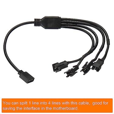 Imagem de Generic Divisor ARGB, conector adaptador de cabo de extensão macho de 5V 3 pinos para SM 3 pinos, endereçável para PC, ventoinha, energia, computador, chassi, placa-mãe, estilo 1 a 4