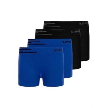 Imagem de Kit com 4 Cuecas Infantil Boxer Lupinho 132-002, Azul, P
