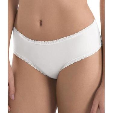 Imagem de Calcinha Cavada Microfibra Sloggi 27017 Com Renda, M, Branco