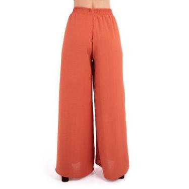 Imagem de Calça Pantalona Estela De Tecido Plano Viscose Laranja - Atma, G