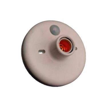 Imagem de Plafon Pp Bocal Porcelana Branco Redondo C/Sensor - A.SANTOS