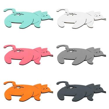 Imagem de Conjunto de 6 peças de clipe de pão de bumbum de gato, clipes de saco de pão, clipe de pão de gato adequado para acessórios de cozinha, presente ideal para amantes de gatos