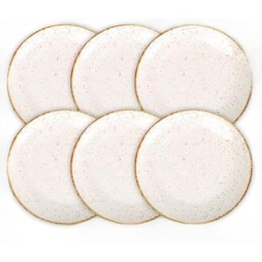 Imagem de Conjunto de pratos de jantar de porcelana, 6 peças, 22 cm