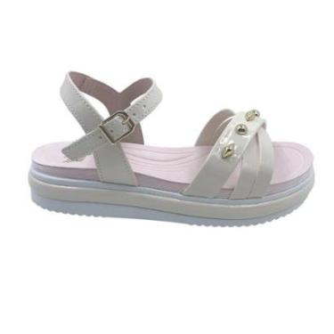 Imagem de Sandália Papete Menina Mini Sua Cia Verniz Pérola 52115 - Perola 31-Feminino