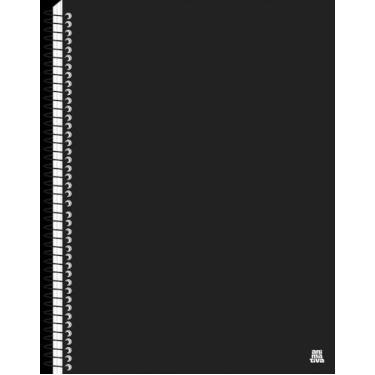 Imagem de Caderno Universitário Espiral 1 Matéria Preto 70 Folhas Papel Offset Capa Flexível para Anotações Uso Escolar e Profissional
