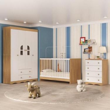 Imagem de Quarto De Bebê Completo Berço 3 Em 1 Para Colchão 130x60cm Liz Multimó