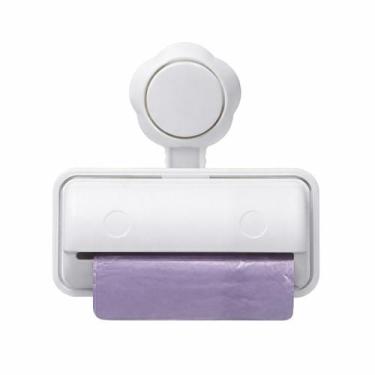 Imagem de Dispenser Porta Sacola Plástica Puxa Saco Ventosa Suporte Organizador 