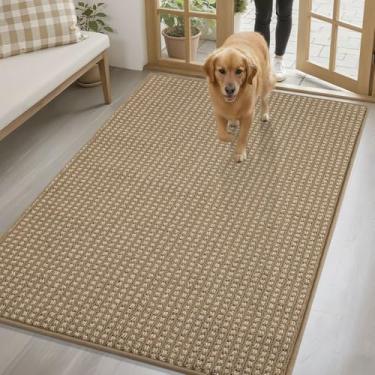 Imagem de hicorfe Tapete de porta interno Dirt Trapper, tapete de porta de boas-vindas de 81 x 122 cm, suporte antiderrapante, lavável, tapete absorvente e resistente para entrada interna de baixo perfil para