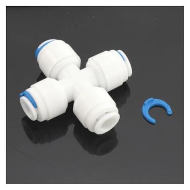 Imagem de Encaixe 1/10.2 cm 6,35 mm OD tubo cruz 4 vias POM conector de encaixe rápido para aquário RO filtro de água sistema de osmose reversa