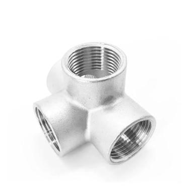 Imagem de 1/10.2 cm 3/20.3 cm 1/5.1 cm 3/10.2 cm 2.5 cm 3.2 cm 3.8 cm 5.1 cm BSPT fêmea 3 4 5 vias Cruz de canto 304 conector de encaixe de tubulação de aço inoxidável gás de água (4,3l8 BSP)