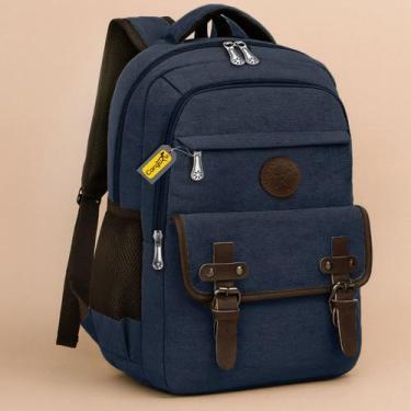Imagem de Mochila Bolsa Notebook Masculina Feminina de Lona Dia a Dia Reforçada 