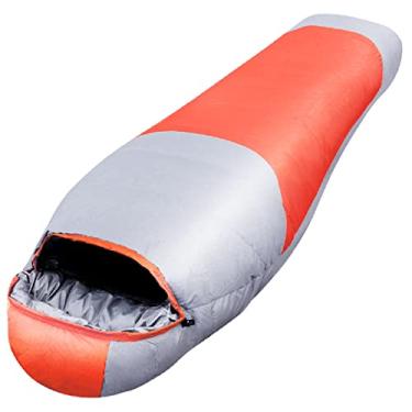 Imagem de Feiyx Saco de dormir para acampamento, mochila de 3 estações, saco de dormir leve, impermeável, quente e lavável, uso interno ao ar livre, leve e à prova d'água (cor: vermelho)