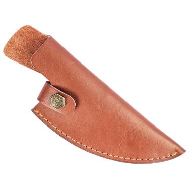 Imagem de XYJ Capa de couro com bainha de faca de chef de 15 cm, protetor de lâmina de borda com passador de cinto para acampamento ao ar livre