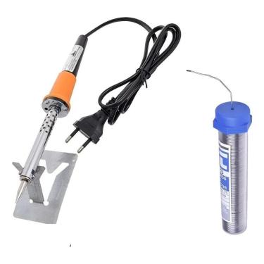 Imagem de Ferro De Solda 60W + Estanho: Kit Completo 110V/2 - 60W/110V
