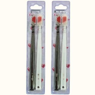 Imagem de Escova com coração love、Presente formatura escova dental、Dia dos namorados escova super ((4) Escovas Preto/Gelo)