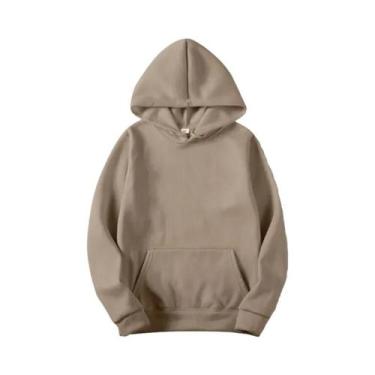 Imagem de Moletons Unissex Com Capuz E Bolso Em Cores Sólidas Para Esportes E La