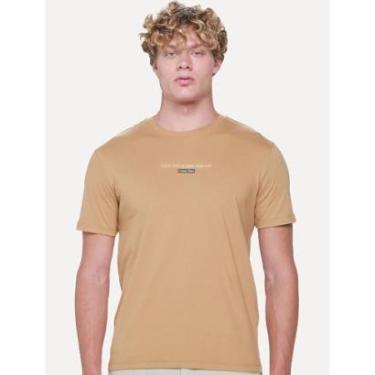 Imagem de Camiseta Calvin Klein Masculina Sustainable NY Address Marrom Claro-Masculino