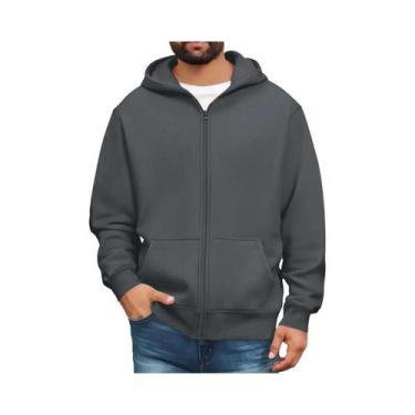 Imagem de Moletom Masculino Com Capuz Em Cores Sólidas E Bolsos Tipo Canguru, Ja