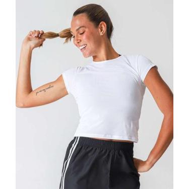 Imagem de Blusa Feminina Fitness Básica Marisa Branco-68109, Branco, GG