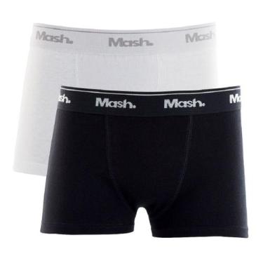 Imagem de Kit c/6 Cuecas Boxer Mash Infantil 110.07, M, Preto, Branco