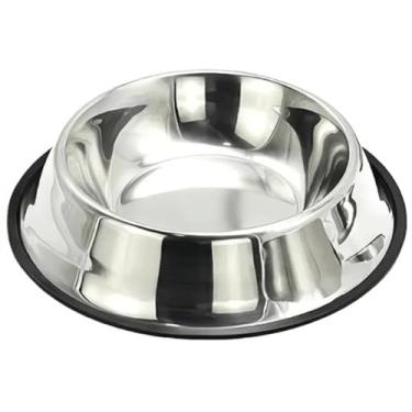 Imagem de Comedouro ou Bebedouro Inox Para Pet Cachorro Gato e Outros com Base Antiderrapante(G-26cm(900ml))