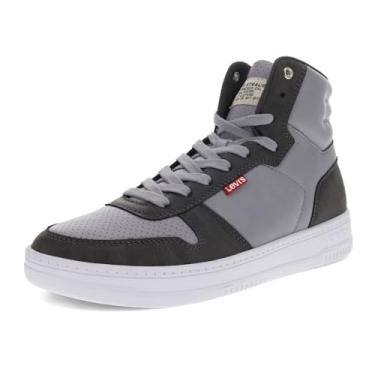 Imagem de Levi's Drive Hi T nis masculino casual de couro sint tico vegano, Cinza/carv o, 13