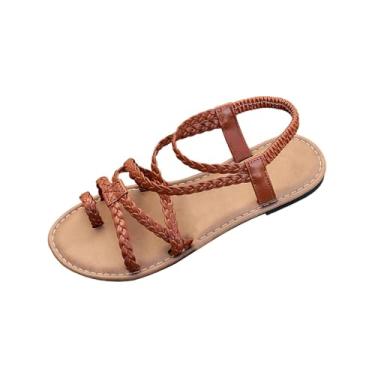 Imagem de Tênis feminino moderno para o dia a dia com tamanhos espaçosos, bico circular, bico exposto, cabedal elástico, salto elástico, plataforma plana, Marrom, 39