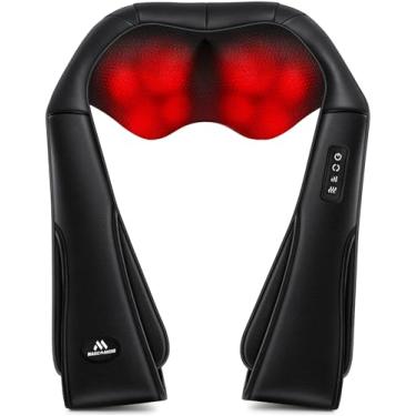 Imagem de Massageador de pescoço com calor – Shiatsu elétrico massagem profunda nas costas para dor no pescoço, ombro, cintura. Presente relaxante para ela/ele/mulheres/homens/pai/mãe/Natal/Dia das Mães