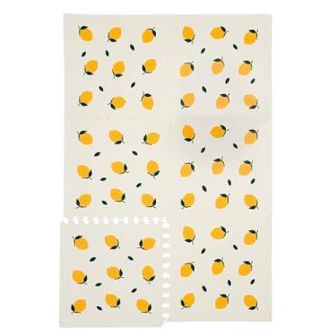 Imagem de Childlike Behavior Tapete de brinquedo para bebês – Extra grande, tapete de espuma não tóxica com azulejos macios interligados 182 x 122 cm – Tapete de chão para bebês para crianças e crianças (GG, limões)