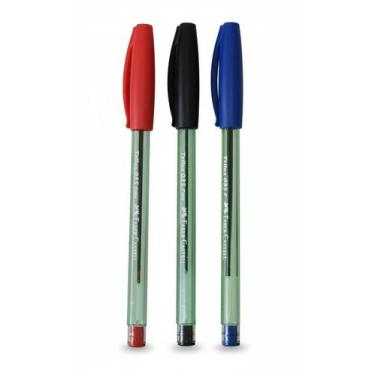 Imagem de Kit 3 canetas esferográfica faber castell trilux ponta fina - Faber-Ca