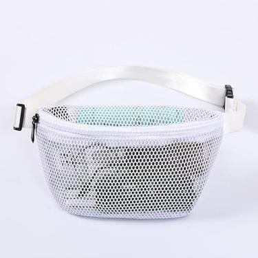 Imagem de Pochete de malha para atividades físicas, corrida, ciclismo, respirável, para homens e mulheres, bolsa esportiva ao ar livre, Branco, Minimalismo urbano