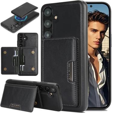 Imagem de Ysnzaq Capa carteira para Samsung Galaxy S26+ com porta-cartões para mulheres e homens, capa de telefone de couro PU 2 em 1 destacável com suporte magnético à prova de choque para Samsung Galaxy S26