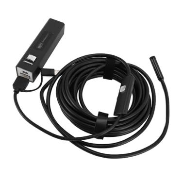 Imagem de TOPINCN Câmera Endoscópica HD 1200P, Boroscópio à Prova D'água IP68 de 8 Mm, Câmera de Inspeção USB Tipo C 3 Em 1 Com 8 Luzes LED para Tubulação de Esgoto do Motor de Carro