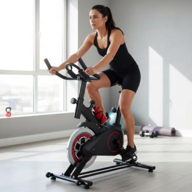 Imagem de Bicicleta Ergometrica bike de spinning completa com suporte celular contador digital e garrafa