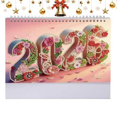 Imagem de Calendário de pintura de pedras preciosas para mesa – Planejador mensal de mesa 2026 – Planejador engraçado de desenho animado para escritório, mesa, trabalho, mesa, professores, crianças, família