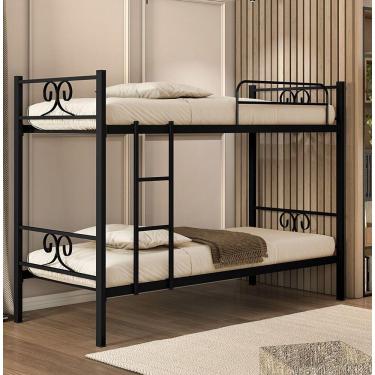 Imagem de Beliche Domus Solteiro Moderno 100% Aço Compacta Preto