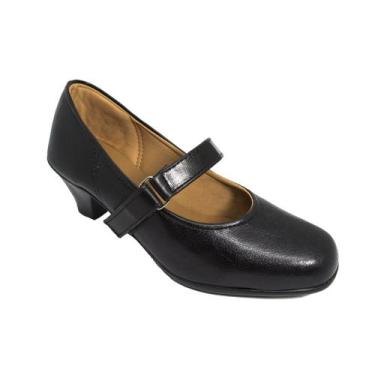 Imagem de Sapato Boneca Fechado Salto Baixo Confort Preto - Parishoes, 35