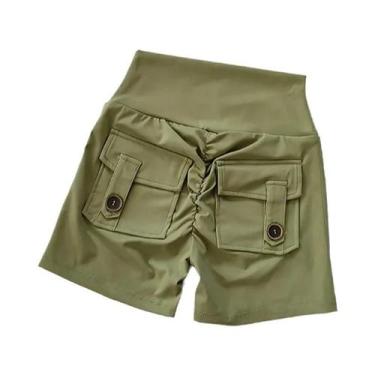 Imagem de Shorts De Fitness Femininos Sem Costura De Cintura Alta, Efeito Levant