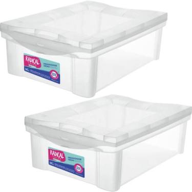 Imagem de 2 Caixas Organizadoras Plásticas 13,5L Ordene com Tampa Radi