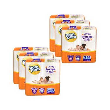 Imagem de Kit Fralda Pom Pom Protek Proteção de Mãe Jumbo - Tam. G 8 a 13kg 6 Pa