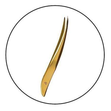 Imagem de Pinça Fina Dourada Profissional para Sobrancelhas TW-3077G Klass Vough