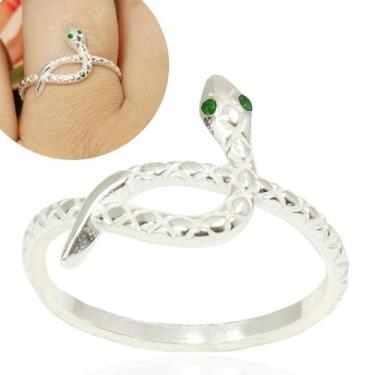 Imagem de Anel Feminino Prata Legitima Cobra Pedra Zirconia - Lojas La&Ny Pratas