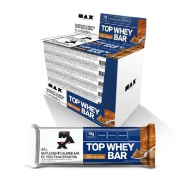 Imagem de Top Whey Bar Performance Cx 12 Unidades Max Titanium, Doce de leite