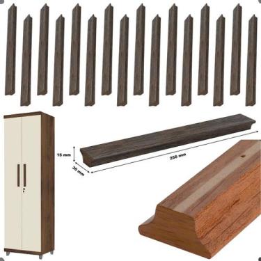 Imagem de Kit 16 Puxador 25cm Armario Multiuso Combate - Amélia Móveis, Imbuia/m